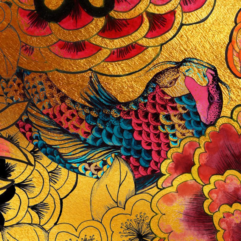 Bloomsbury Market Angalina Art Koi Fish Wall Mural Wayfair